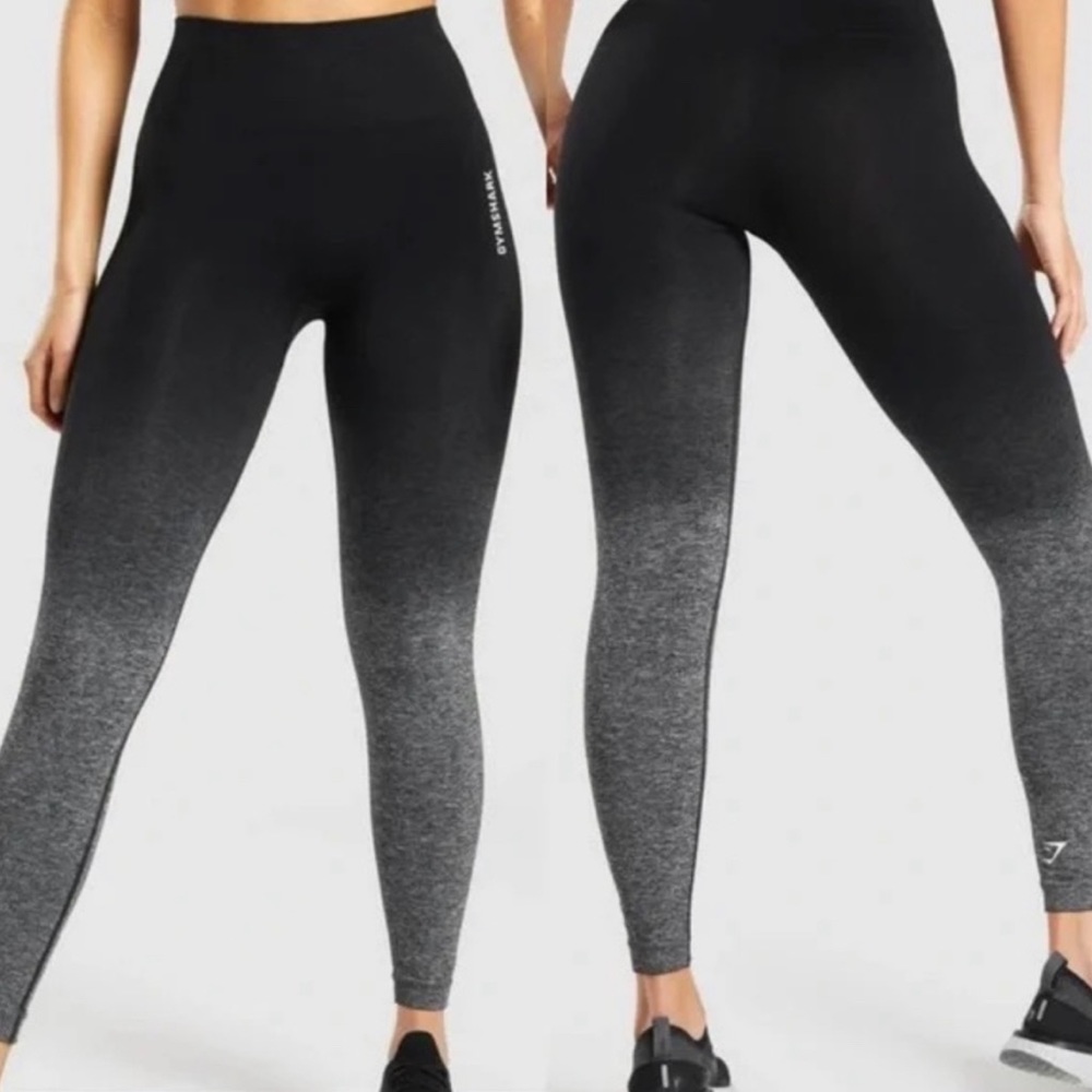 Gymshark Black / Black Marl Adapt Ombré Seamless Leggings Size Small S